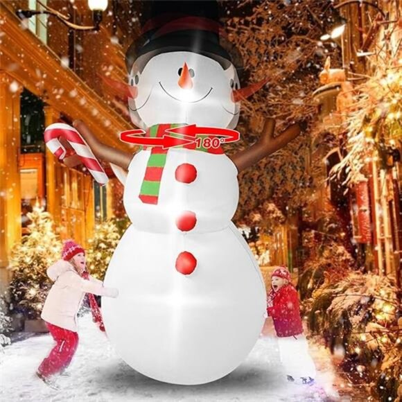 10FT Giant Animated Christmas Inflatable Snowman with Shaking Head - Picture 7 of 7
